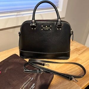 Kate Spade Black Leather Loop Handle and Crossbody Bag
